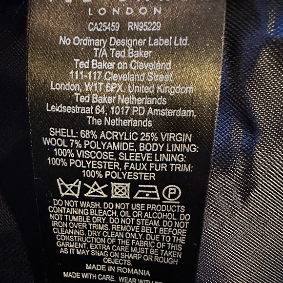 Gorgeous dark blue wool Ted Baker London coat - Picture 3 of 7